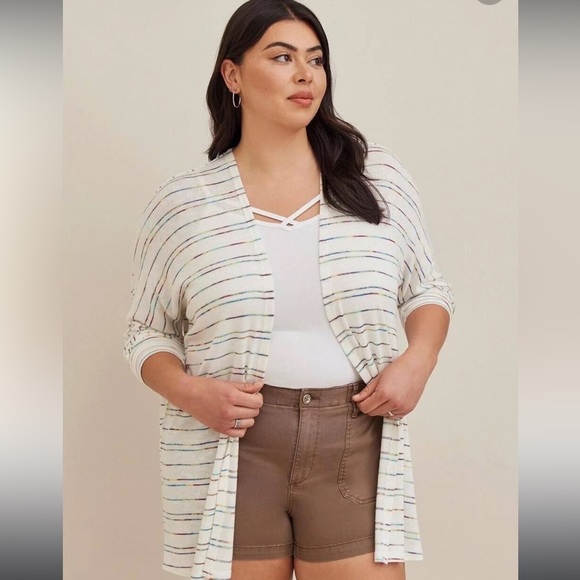 TORRID CARDIGAN WHITE MULTICOLORED SIZE 4X - Picture 7 of 8